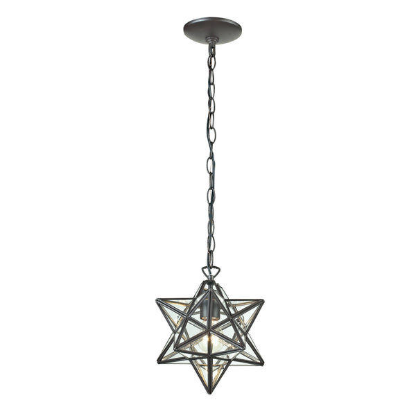 Moravian Star 12'' Wide 1-Light Mini Pendant - Oil Rubbed Bronze