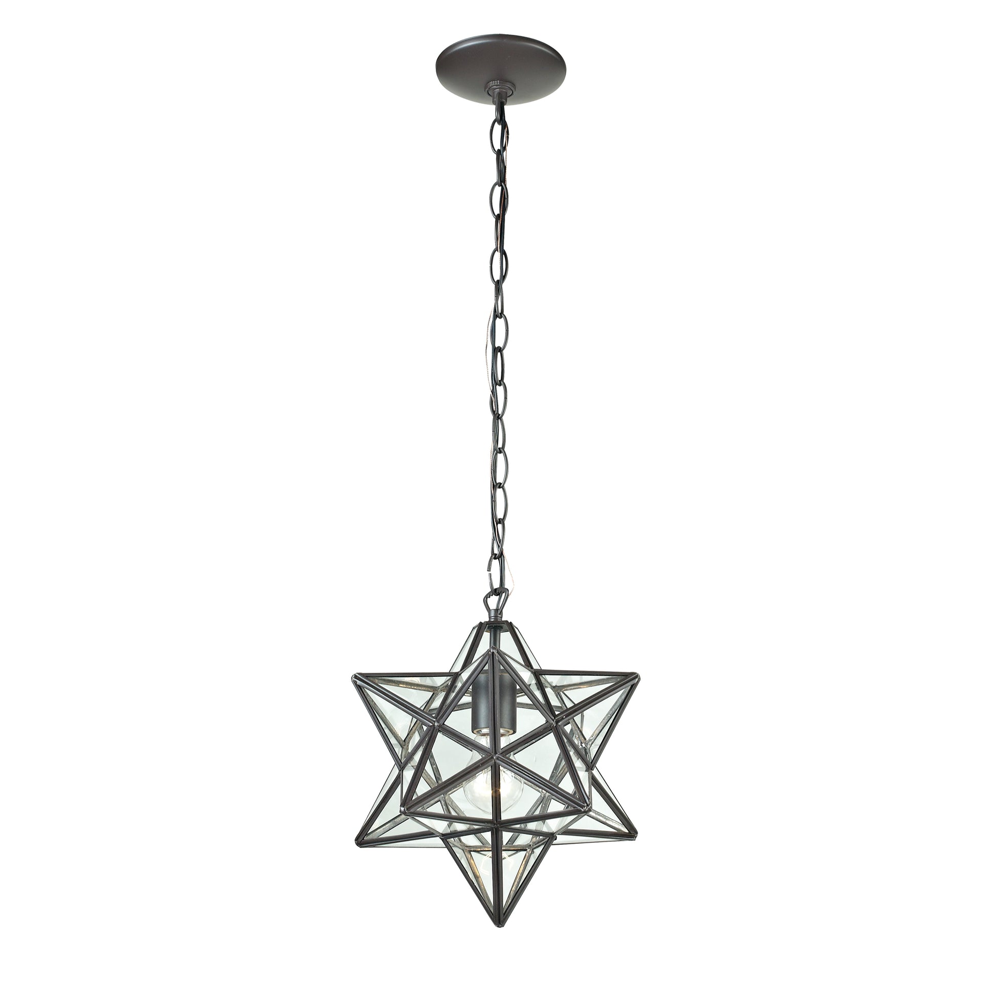 Moravian Star 9'' Wide 1-Light Mini Pendant - Oil Rubbed Bronze