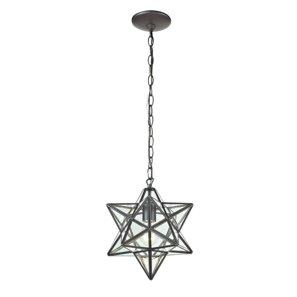 Moravian Star 9'' Wide 1-Light Mini Pendant - Oil Rubbed Bronze