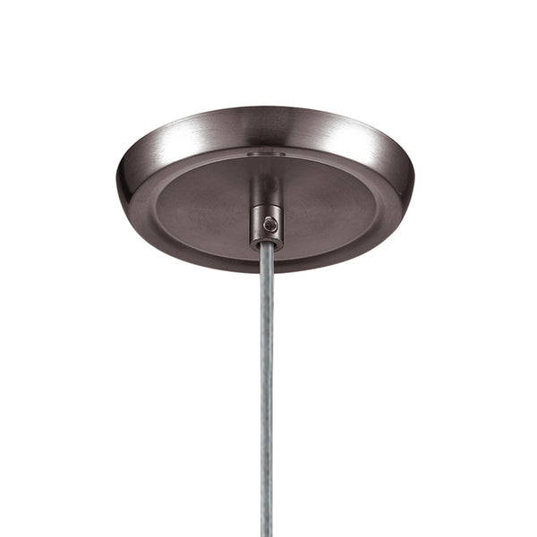 Verona 5'' Wide 1-Light Mini Pendant - Satin Nickel with Snow White Glass