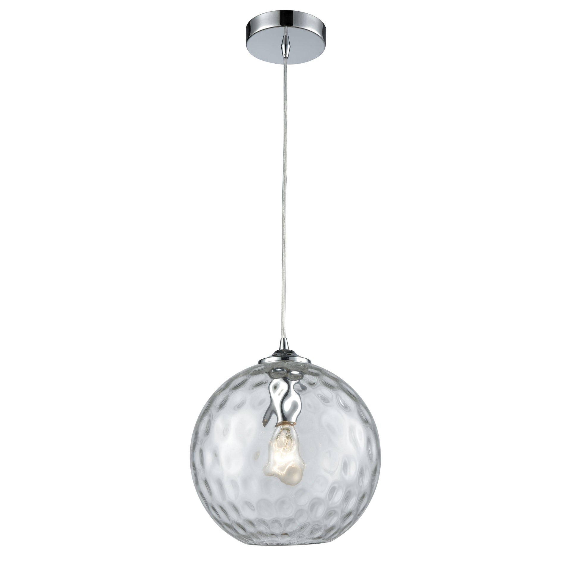Watersphere 10'' Wide 1-Light Mini Pendant - Polished Chrome with Clear