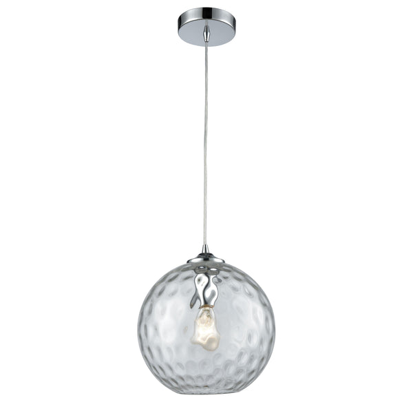 Watersphere 10'' Wide 1-Light Mini Pendant - Polished Chrome with Clear
