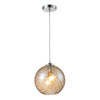 Watersphere 10'' Wide 1-Light Mini Pendant - Polished Chrome with Amber