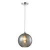 Watersphere 10'' Wide 1-Light Mini Pendant - Polished Chrome with Smoke