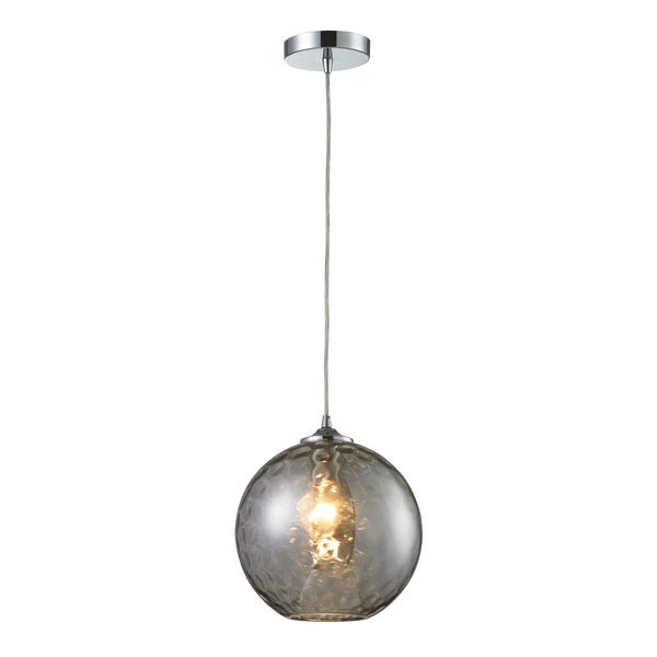 Watersphere 10'' Wide 1-Light Mini Pendant - Polished Chrome with Smoke