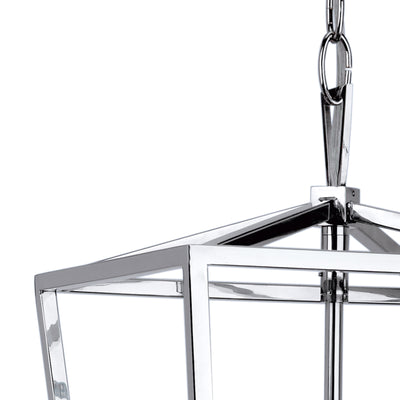 Cage 12'' Wide 4-Light Pendant - Polished Nickel