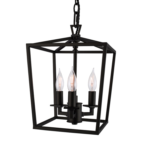 Cage 10.25'' Wide 3-Light Mini Pendant - Matte Black