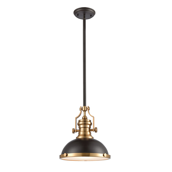 Chadwick 13'' Wide 1-Light Pendant - Satin Brass with Matte Black