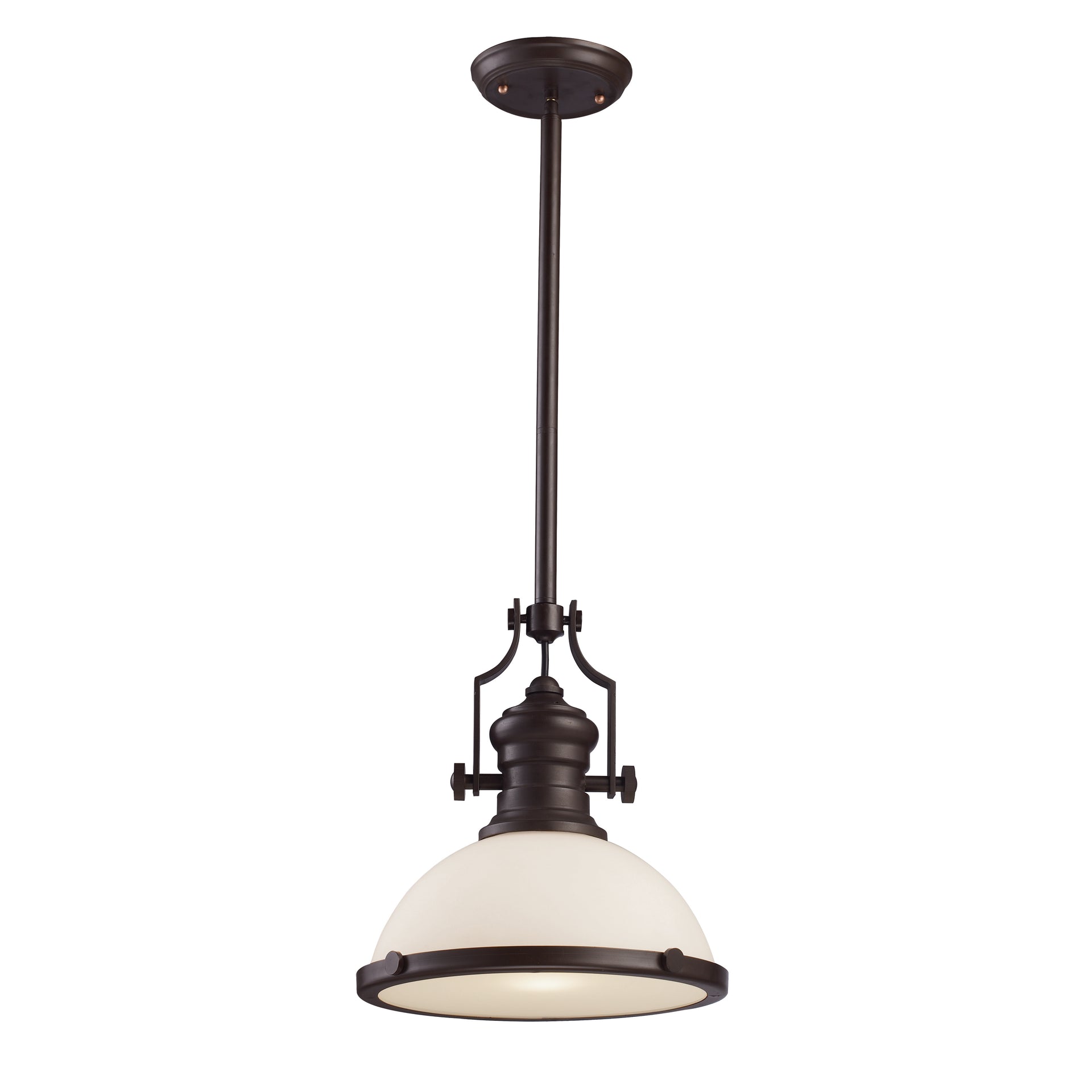 Chadwick 13'' Wide 1-Light Pendant - Oiled Bronze with White