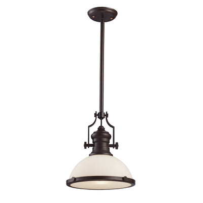 Chadwick 13'' Wide 1-Light Pendant - Oiled Bronze with White