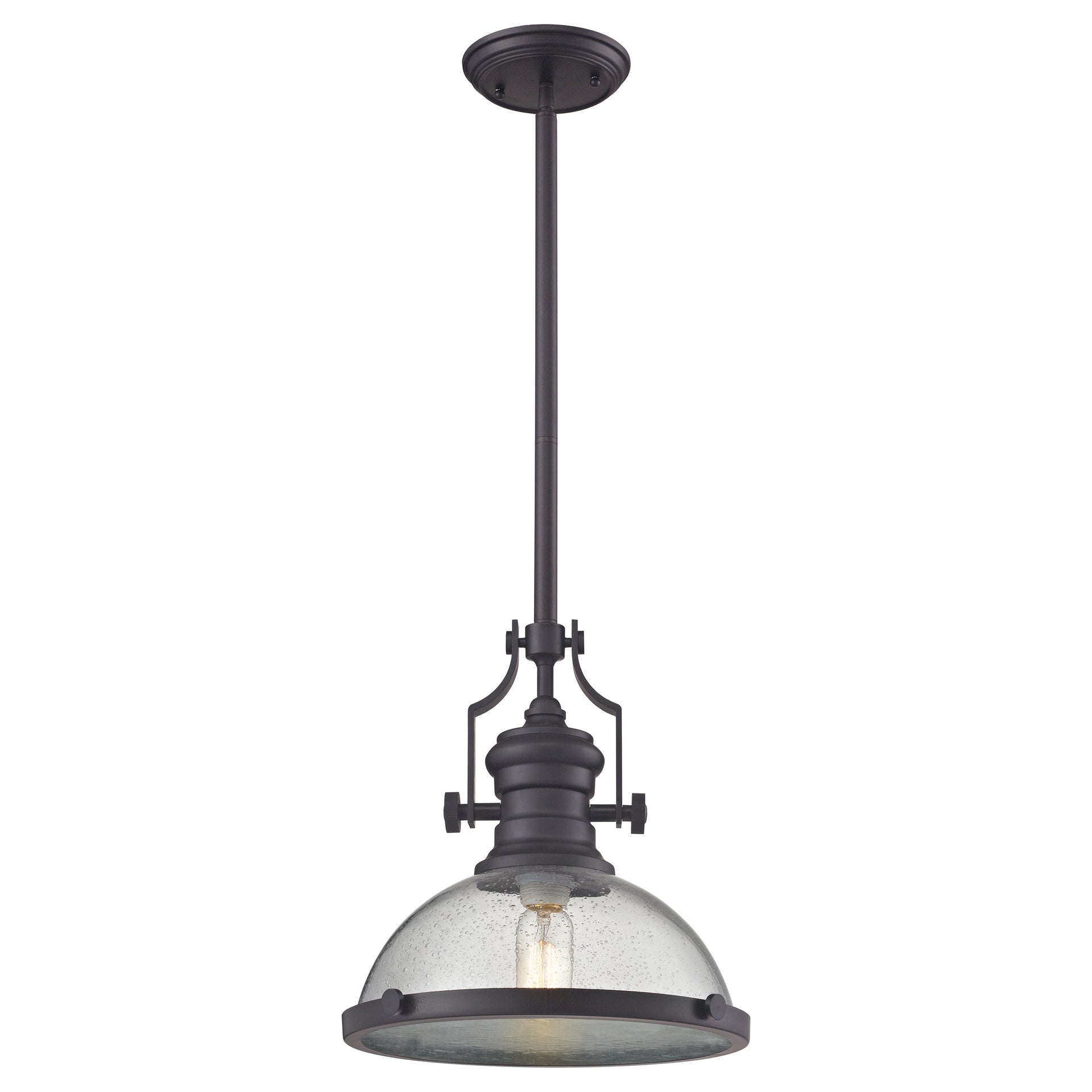 Chadwick 13'' Wide 1-Light Pendant - Oiled Bronze with Clear