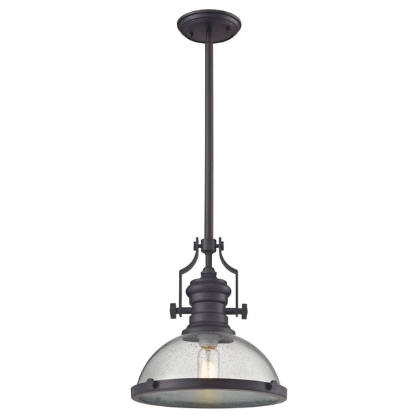 Chadwick 13'' Wide 1-Light Pendant - Oiled Bronze with Clear