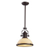 Chadwick 13'' Wide 1-Light Pendant - Oiled Bronze with Off White
