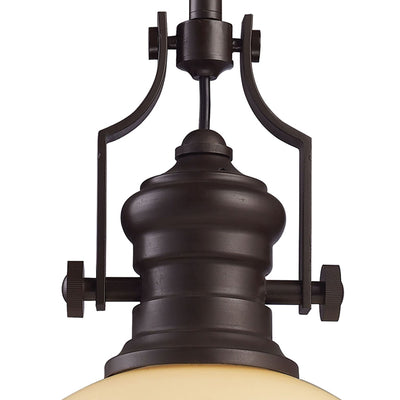 Chadwick 13'' Wide 1-Light Pendant - Oiled Bronze with Off White