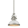Chadwick 13'' Wide 1-Light Pendant - Satin Nickel with Gloss White