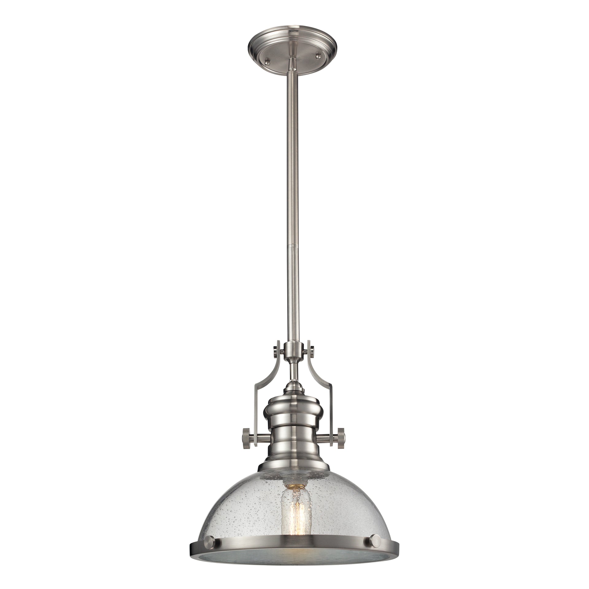 Chadwick 13'' Wide 1-Light Pendant - Satin Nickel with Clear