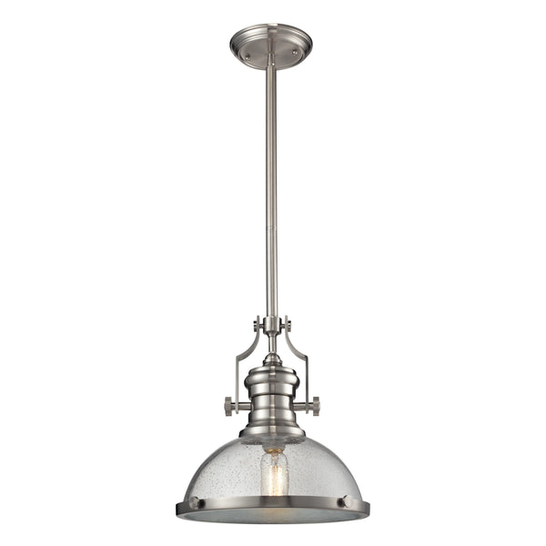 Chadwick 13'' Wide 1-Light Pendant - Satin Nickel with Clear