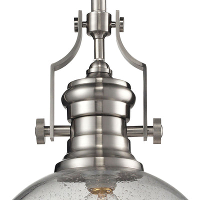 Chadwick 13'' Wide 1-Light Pendant - Satin Nickel with Clear