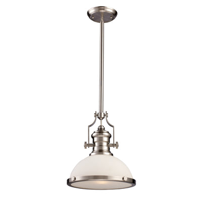 Chadwick 13'' Wide 1-Light Pendant - Satin Nickel with White Frosted