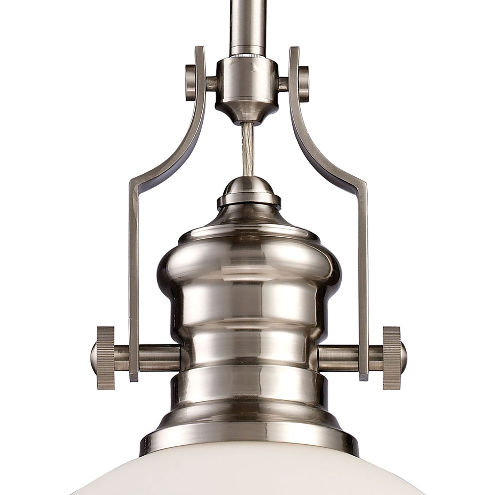 Chadwick 13'' Wide 1-Light Pendant - Satin Nickel with White Frosted