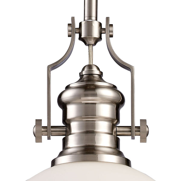 Chadwick 13'' Wide 1-Light Pendant - Satin Nickel with White Frosted