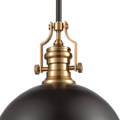 Chadwick 17'' Wide 1-Light Pendant - Matte Black and Satin Brass