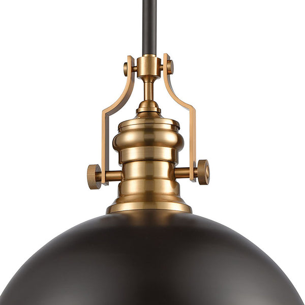 Chadwick 17'' Wide 1-Light Pendant - Matte Black and Satin Brass