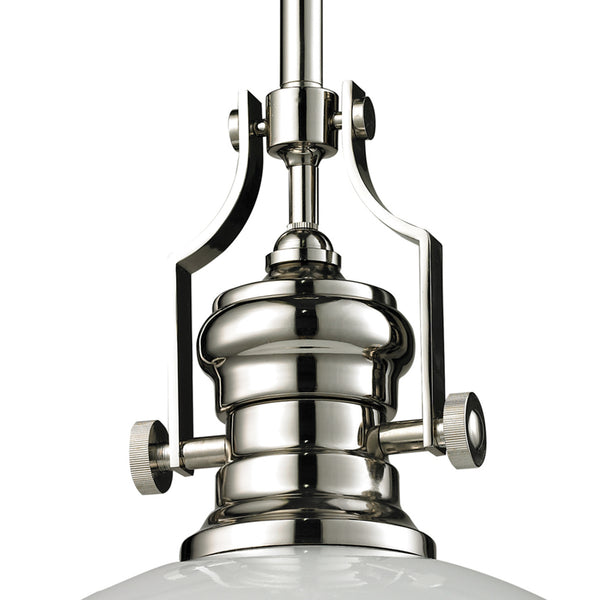 Chadwick 17'' Wide 1-Light Pendant - Polished Nickel with Gloss White