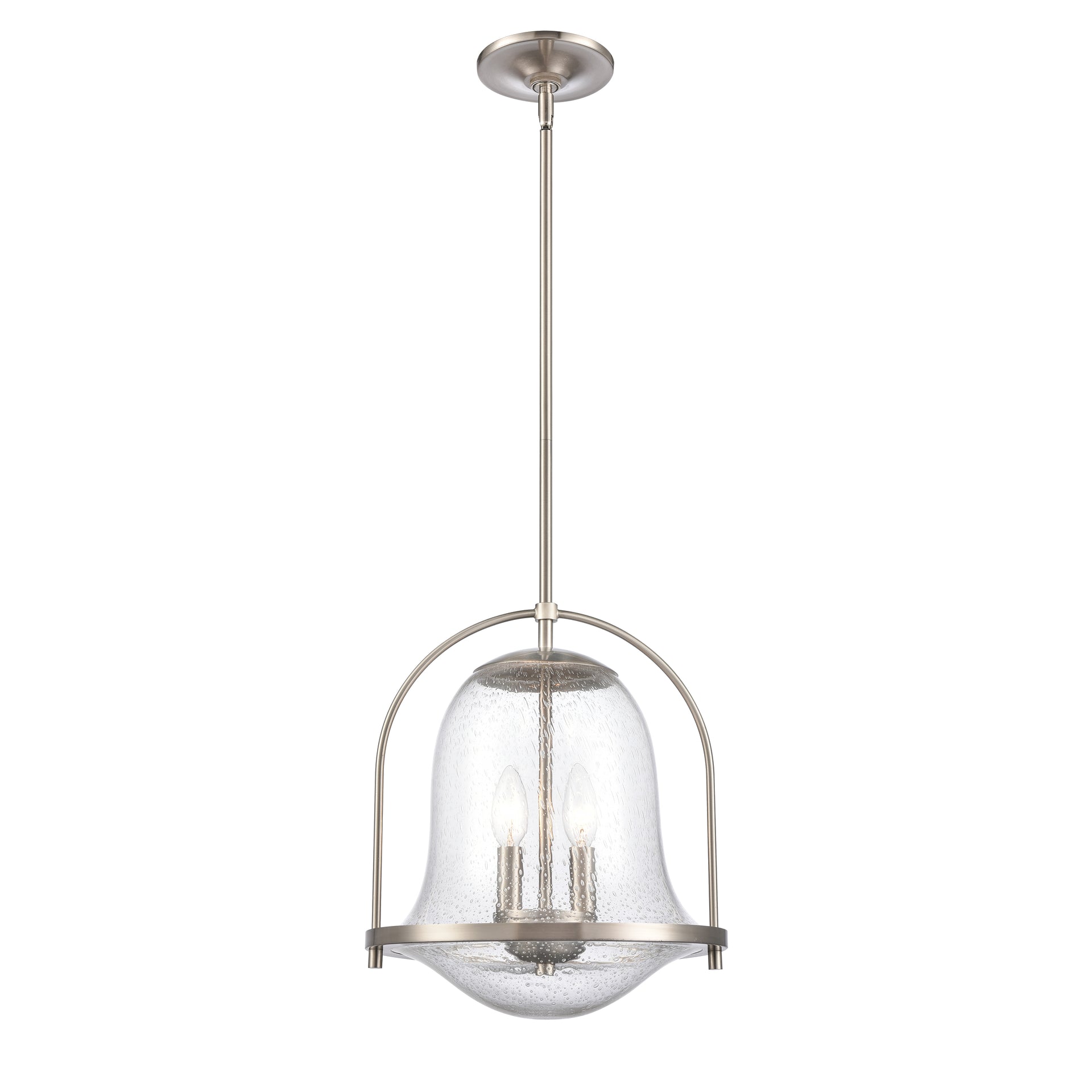 Connection 12'' Wide 2-Light Pendant - Satin Nickel