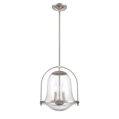 Connection 12'' Wide 2-Light Pendant - Satin Nickel