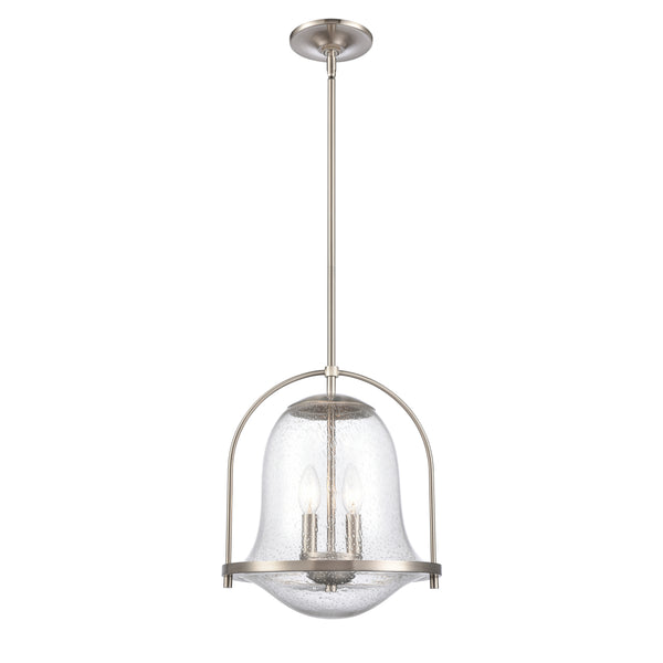 Connection 12'' Wide 2-Light Pendant - Satin Nickel