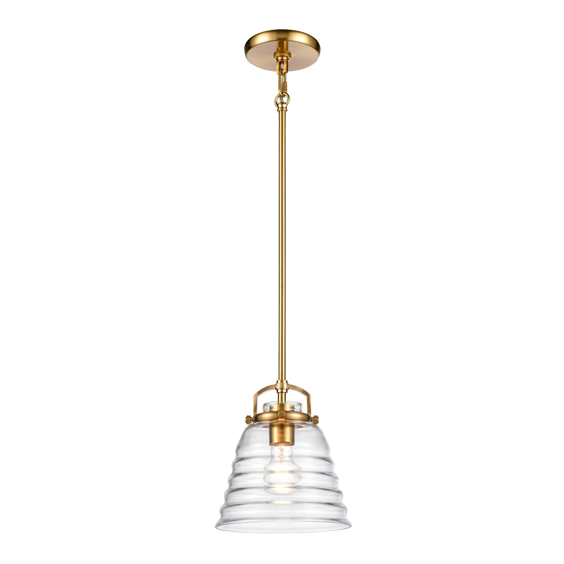 Current 8'' Wide 1-Light Mini Pendant - Satin Brass