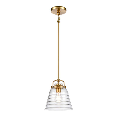 Current 8'' Wide 1-Light Mini Pendant - Satin Brass