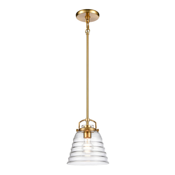 Current 8'' Wide 1-Light Mini Pendant - Satin Brass