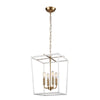 Kingdom 14'' Wide 4-Light Pendant - Aged Brass with White