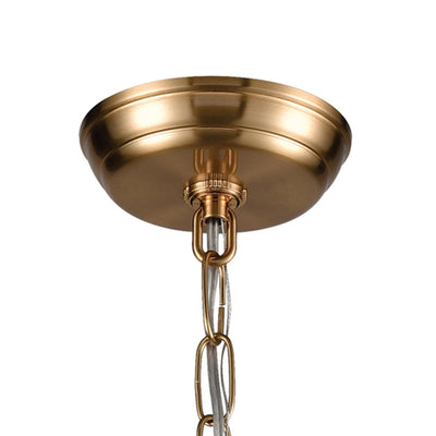 Kingdom 14'' Wide 4-Light Pendant - Aged Brass with White