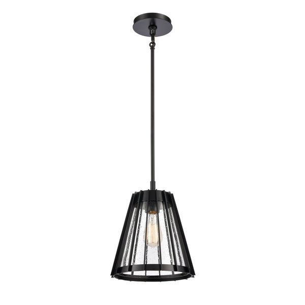 Open Louvers 10'' Wide 1-Light Mini Pendant - Matte Black