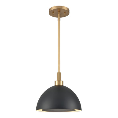 Pelham 10'' Wide 2-Light Mini Pendant - Satin Brass with Matte Black