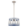 White Burlap 14'' Wide 1-Light Pendant - Ocean Blue