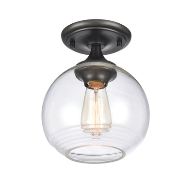 Angie 8'' Wide 1-Light Semi Flush Mount - Matte Black