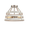 Brigantine 15'' Wide 2-Light Semi Flush Mount - Satin Nickel