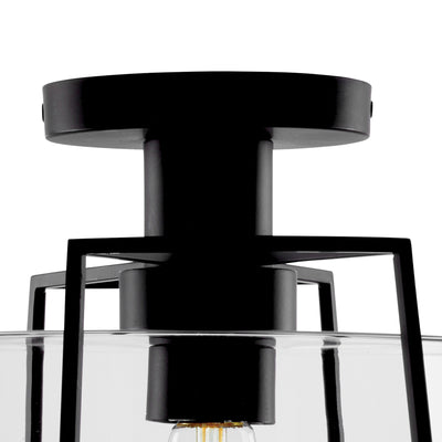 Cere Outdoor 13'' Wide 1-Light Semi Flush Mount - Matte Black