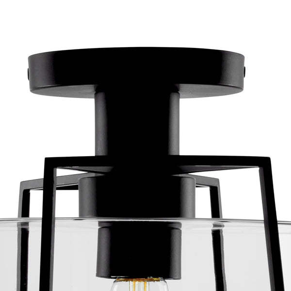 Cere Outdoor 13'' Wide 1-Light Semi Flush Mount - Matte Black