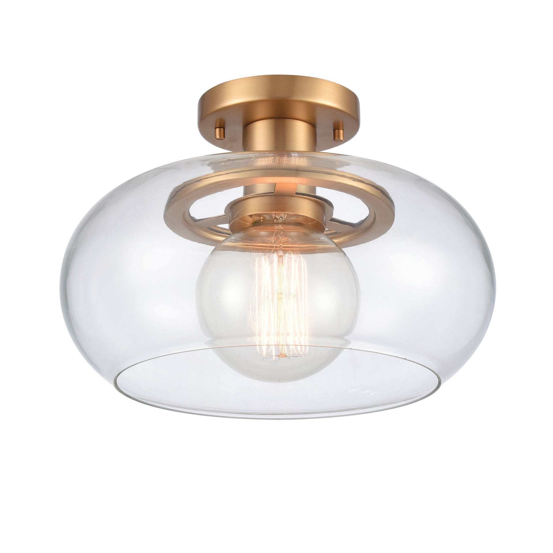 Clement 13'' Wide 1-Light Semi Flush Mount - Brushed Gold