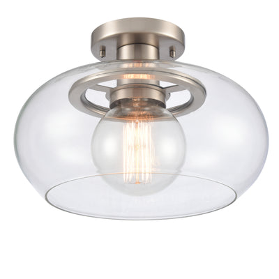 Clement 13'' Wide 1-Light Semi Flush Mount - Antique Nickel