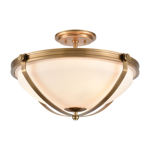 Connelly 19'' Wide 3-Light Semi Flush Mount - Brass