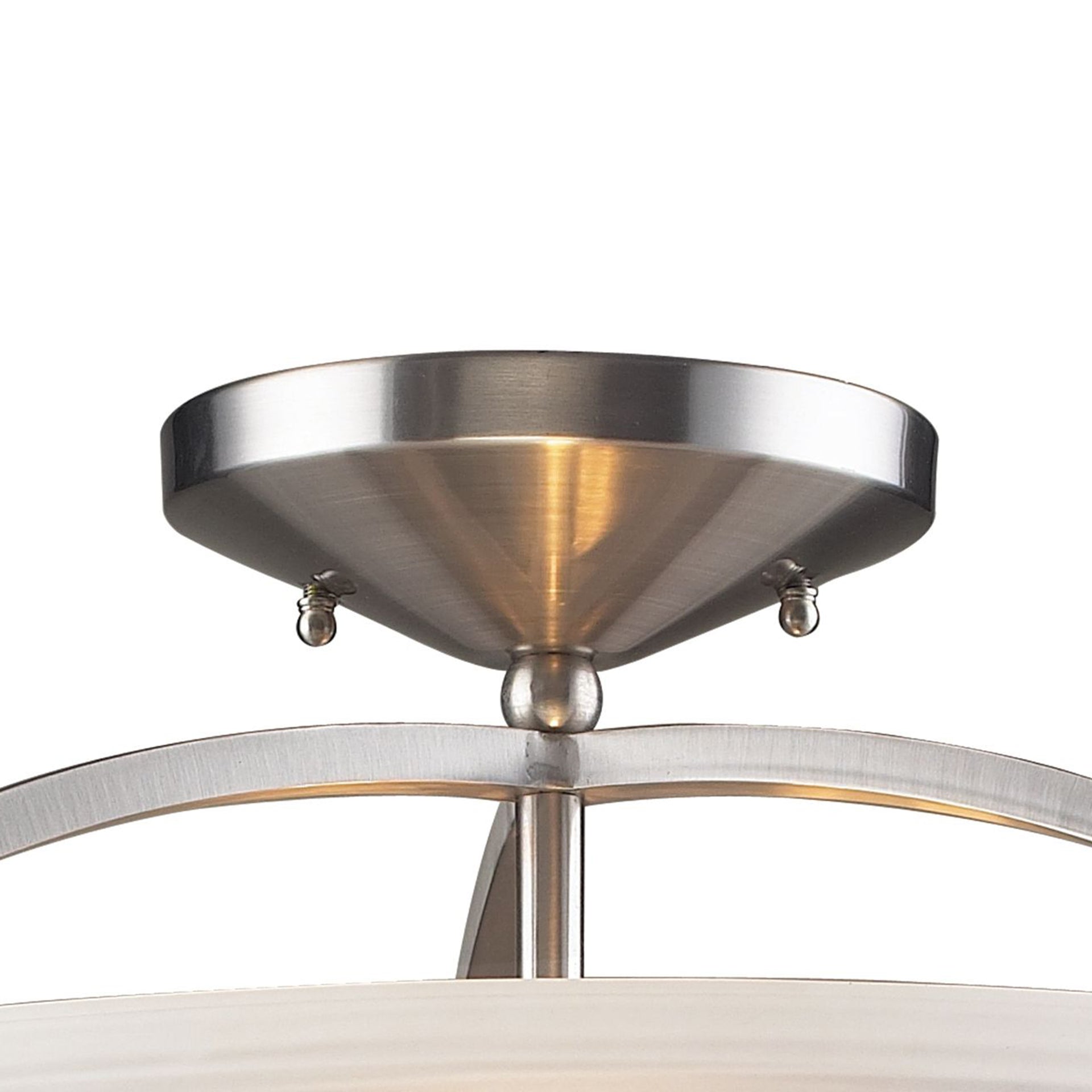 Elysburg 16'' Wide 2-Light Semi Flush Mount - Satin Nickel