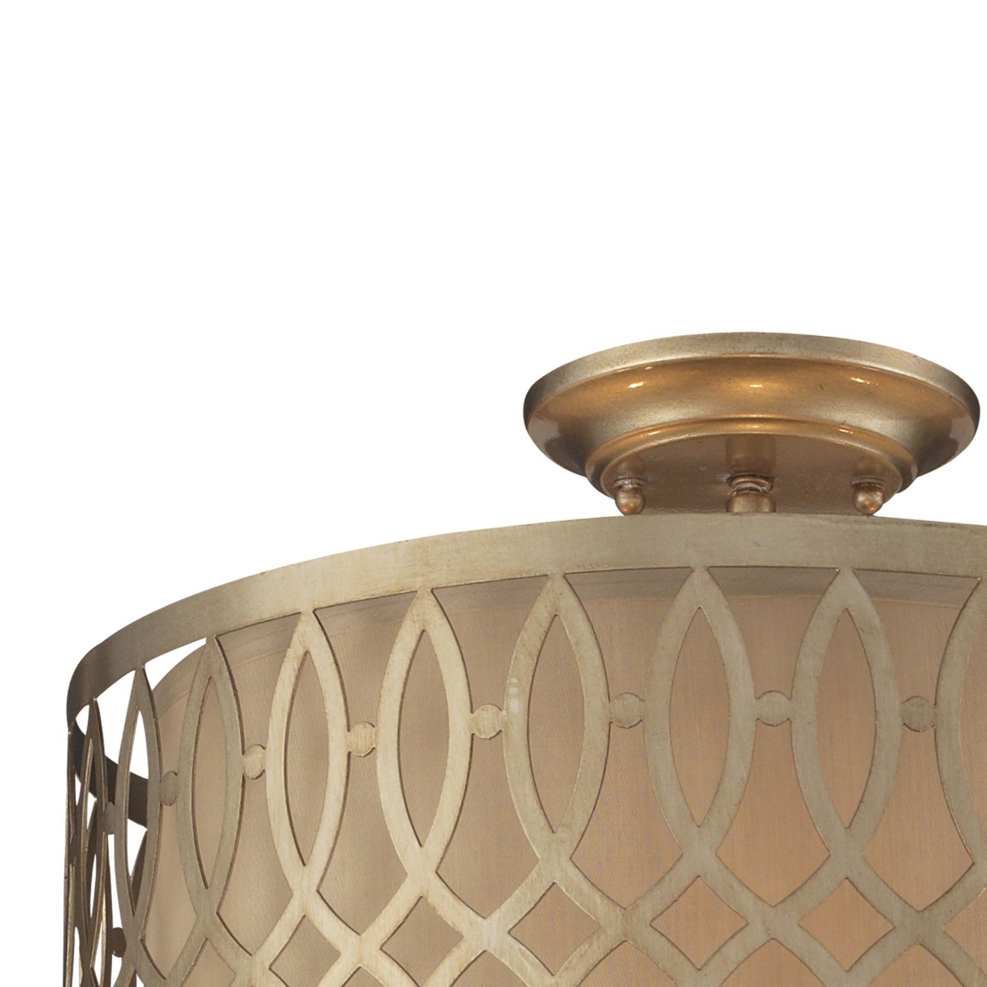 Estonia 16'' Wide 3-Light Semi Flush Mount - Aged Silver