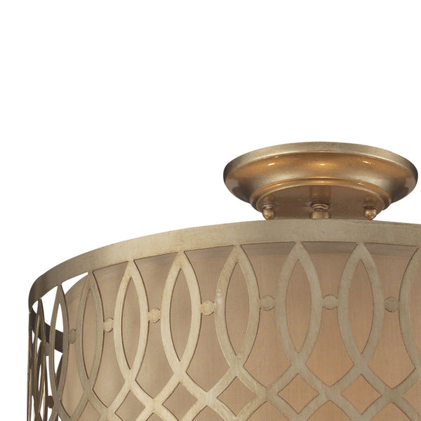 Estonia 16'' Wide 3-Light Semi Flush Mount - Aged Silver