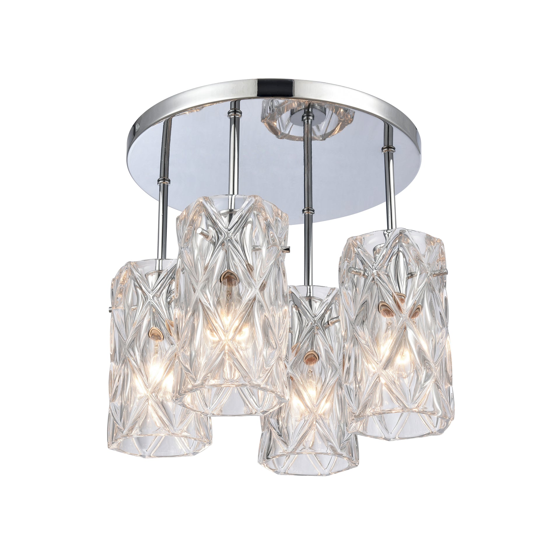 Forma de Crystal 13.75'' Wide 4-Light Semi Flush Mount - Polished Chrome